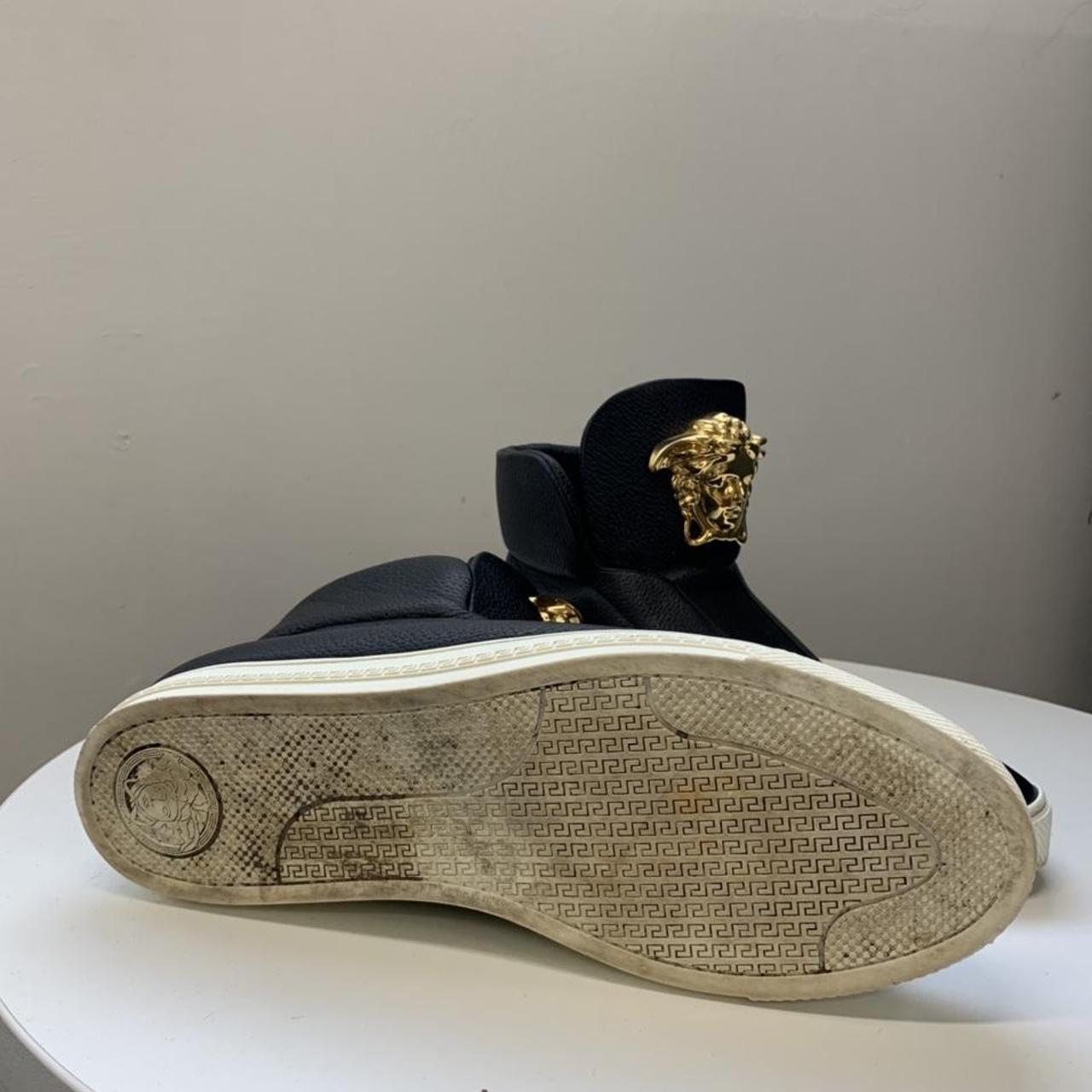 Versace black and gold trainers hotsell