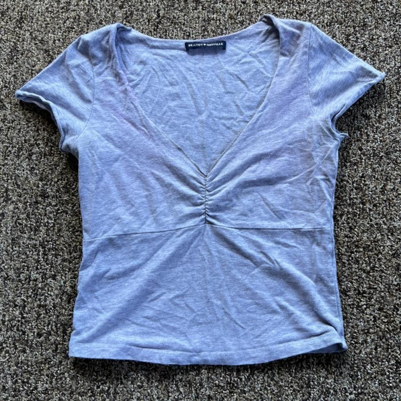 Brandy Melville grey Gina top. Slight pink... Depop