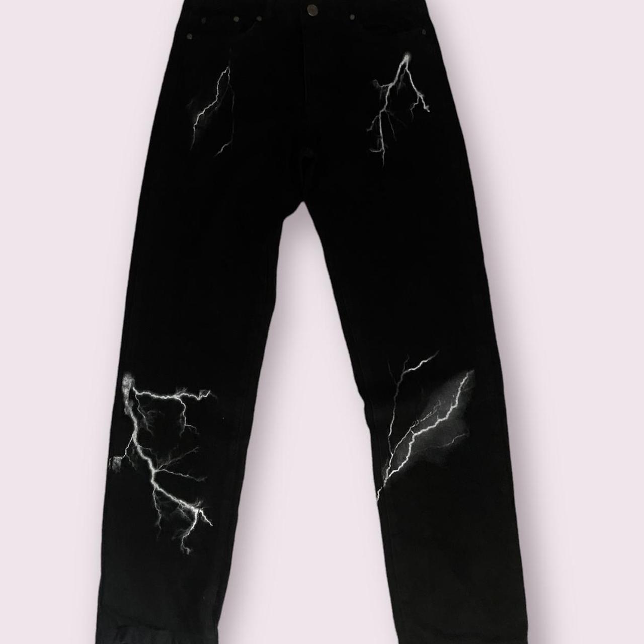 Printed Denim Jeans. Lighting Design.NBaggy Fit... Depop