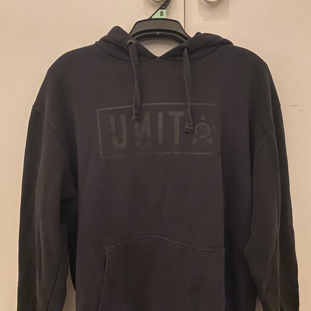 Unit black hoodie - size medium - #blackhoodie... - Depop