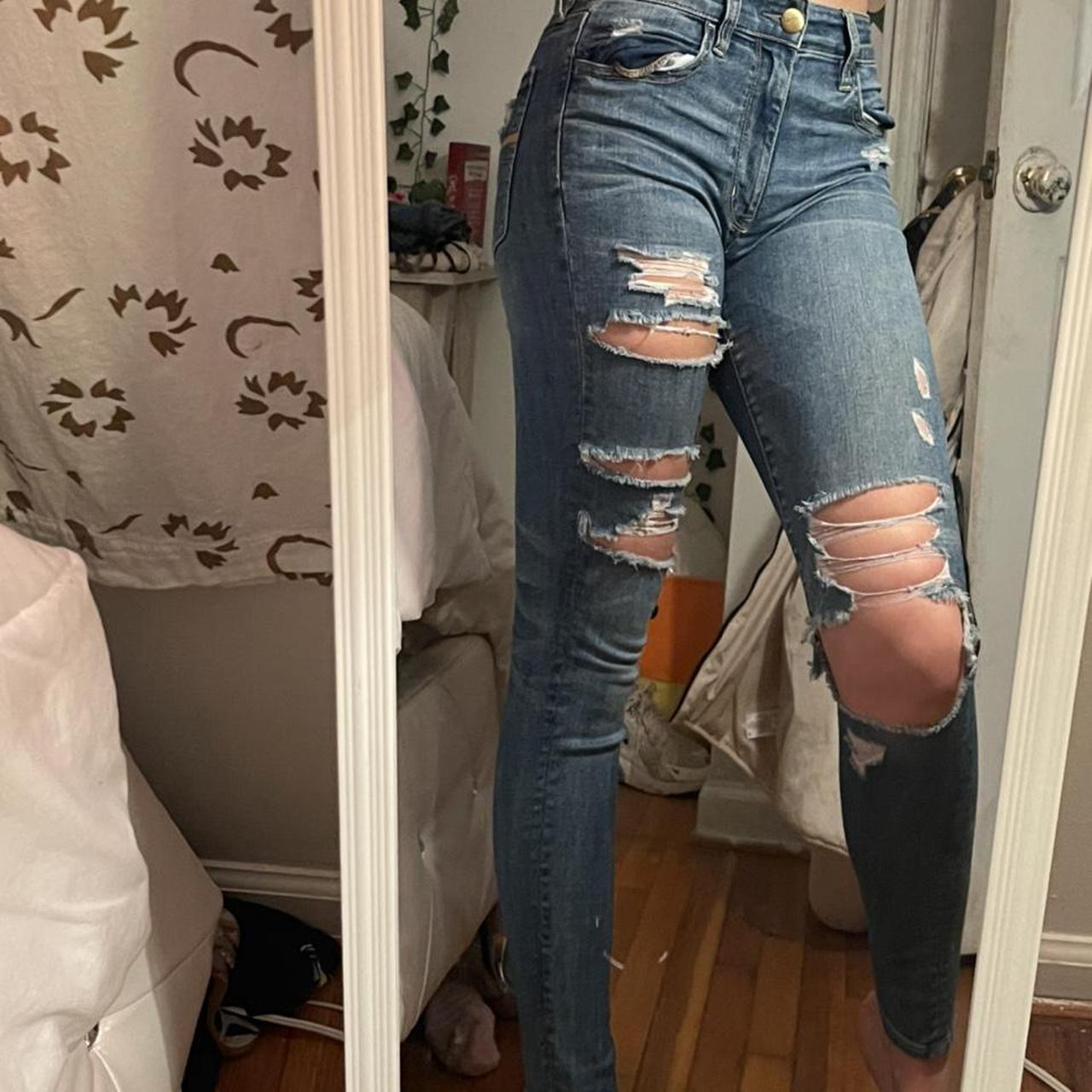 American Eagle Ripped Skinny Jeans Depop