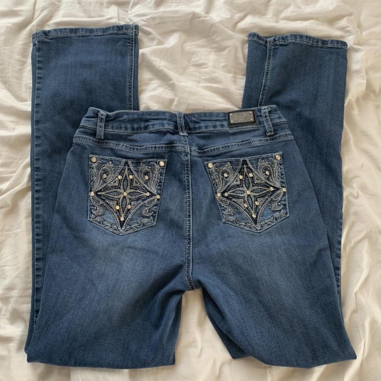 Super cute flare jeans with jewels on them. Miss me... - Depop