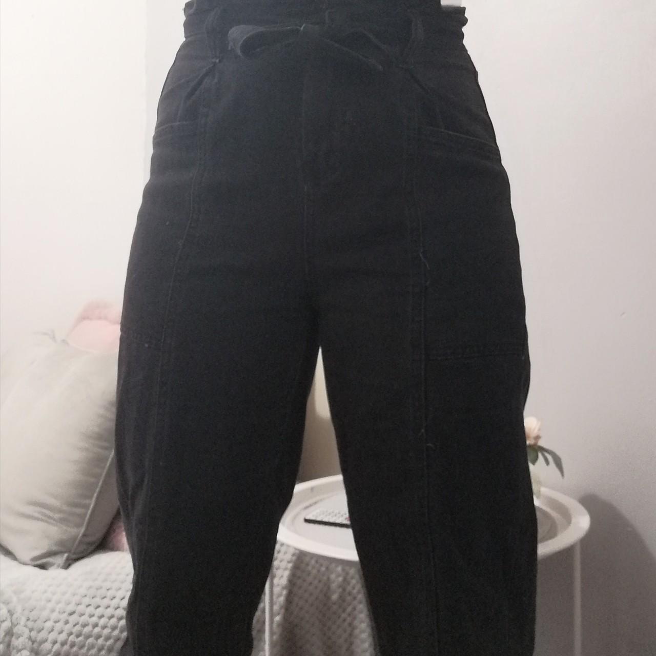 Black primark paperbag jeans I have these in a size... - Depop