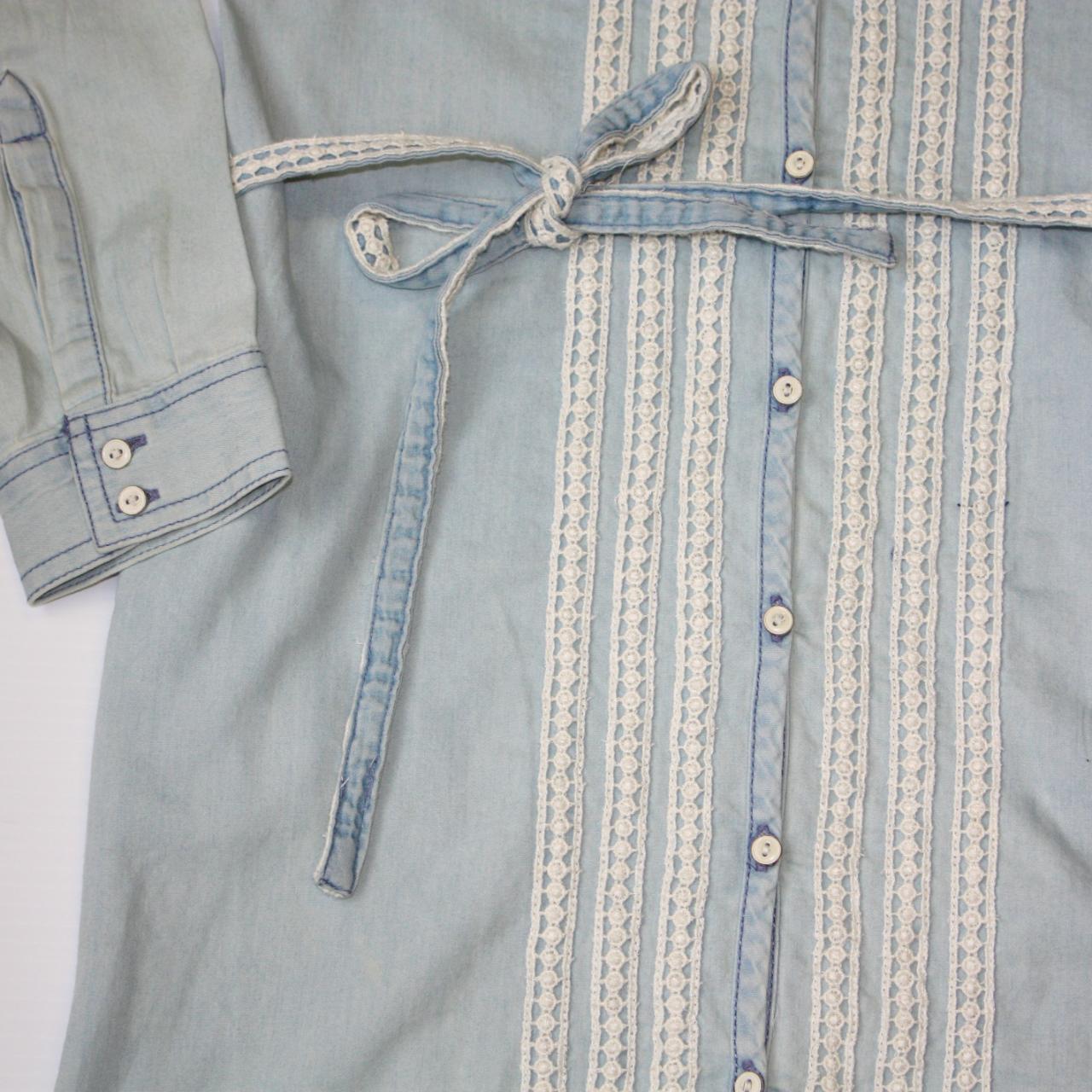 Tommy Hilfiger Girl S Light Blue Denim Shirt Dress Depop