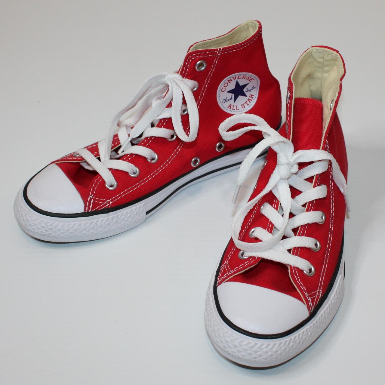 Converse Kids Red Chuck Taylor All Star High Top... - Depop