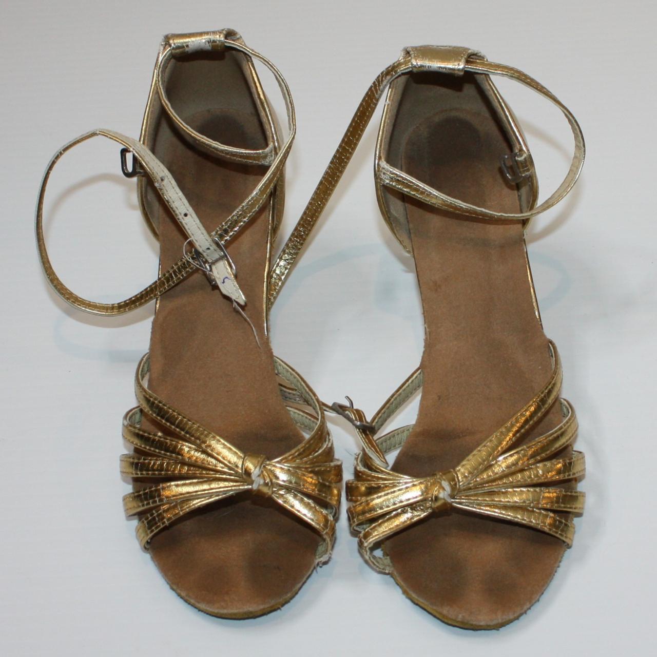 Girl's Ballroom Latin Salsa Dance Shoes in Gold size... - Depop