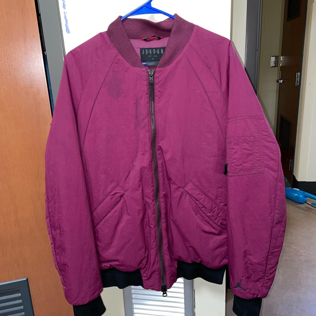 Burgundy Air Jordan Bomber Jacket Air Jordan Bomber - Depop