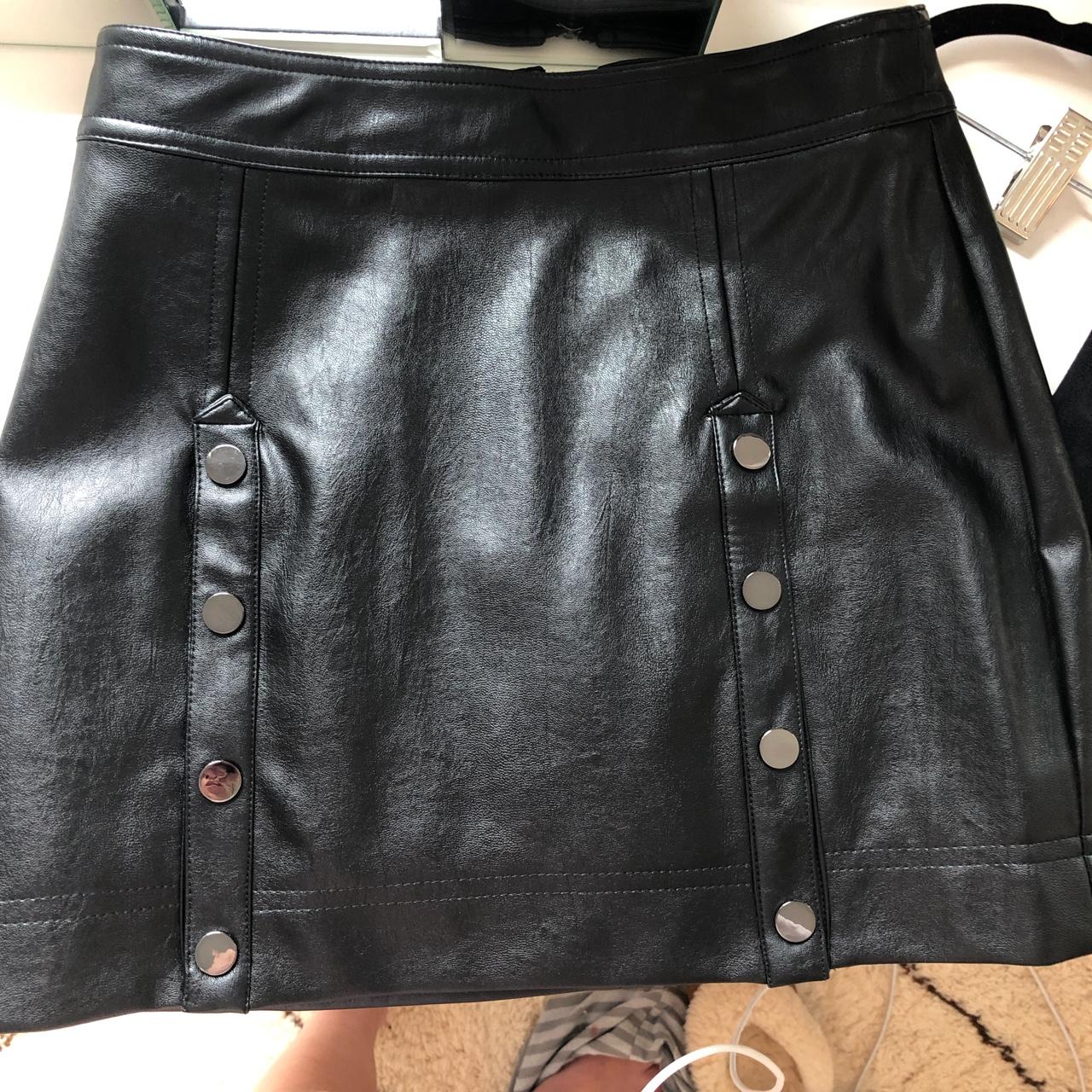 Product Image 1 - Leather black mini skirt with