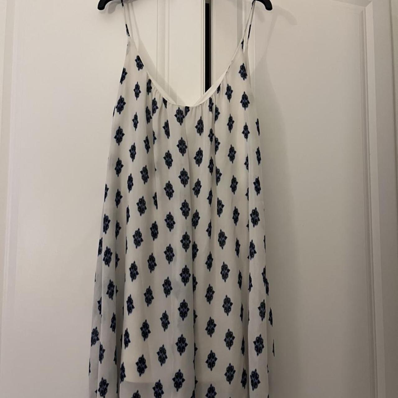 Zara Women's White and Purple Dress | Depop