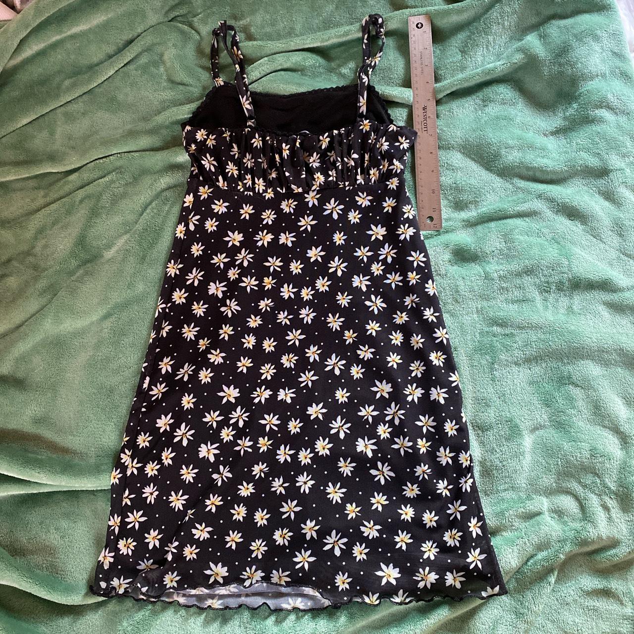 Bershka Floral Mini Dress *FREE SHIPPING* Black... Depop