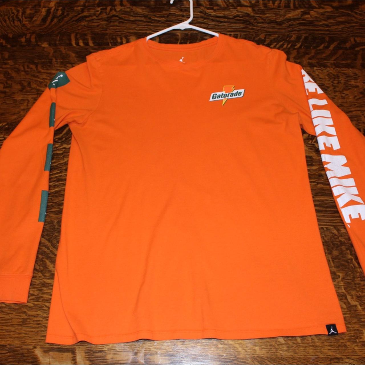 Mens Shirt Gatorade Long Sleeve Shirt Jordan X Gatorade Orange