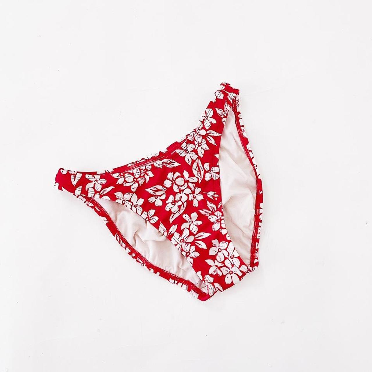 Esprit Women's Red and White Bikini-and-tankini-bottoms | Depop