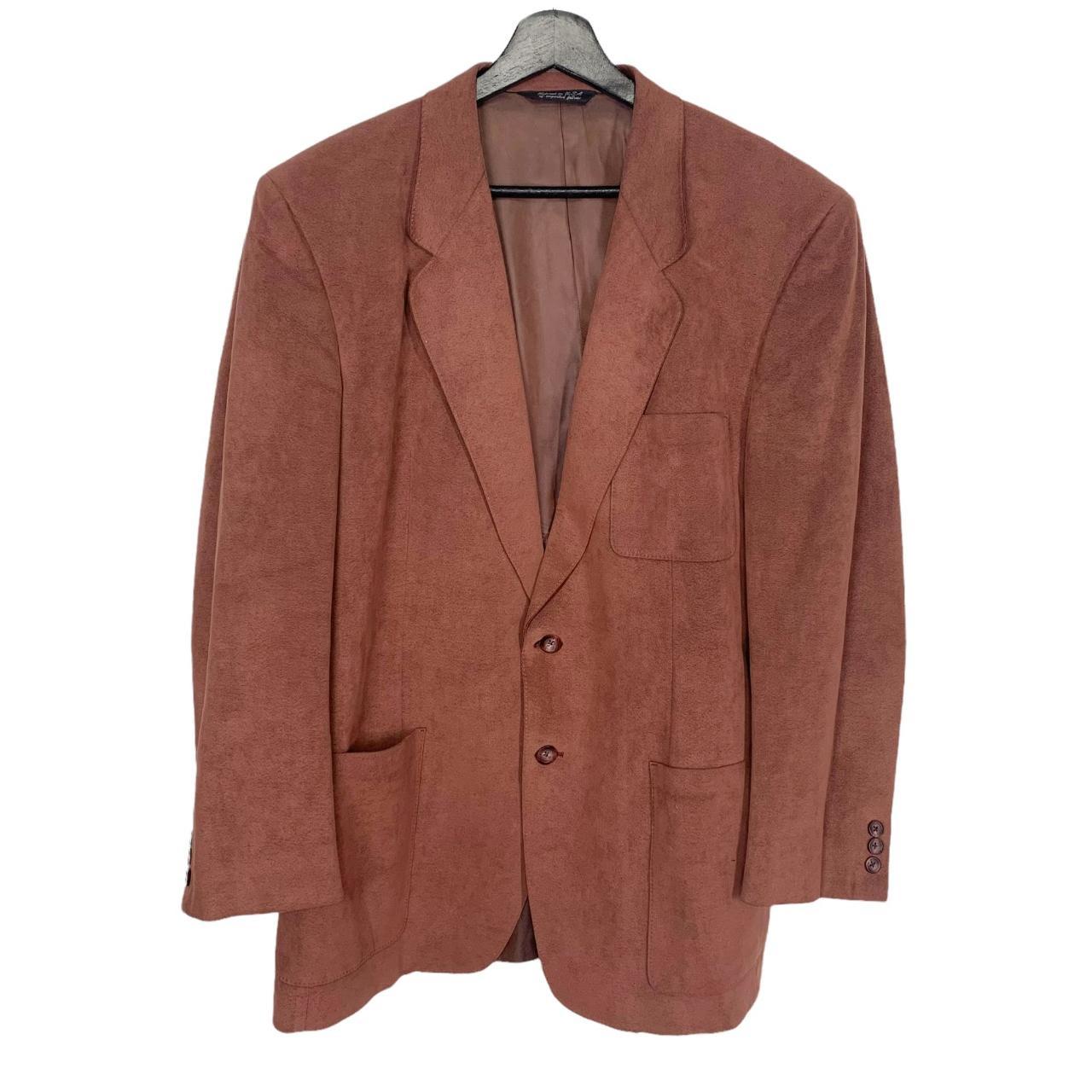 Vintage 90s Ultra Suede Brown Two Button Sport Coat. Depop