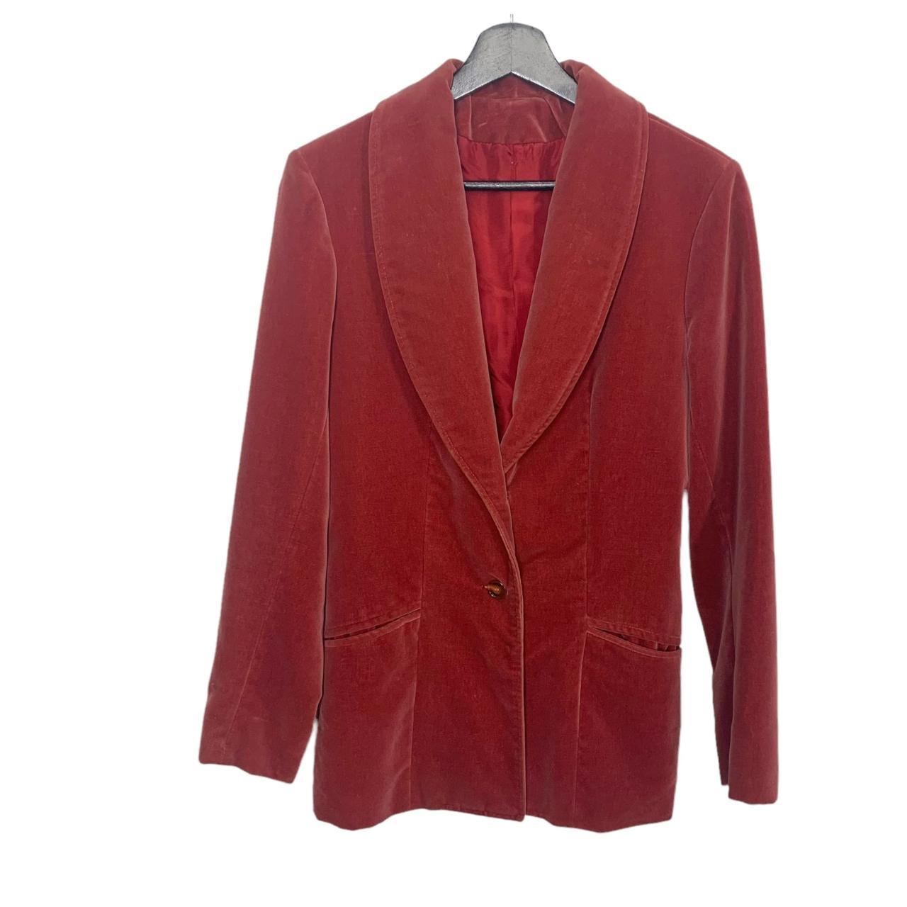 Vintage 70s Young Mens Cranberry Red Velvet Jacket... - Depop