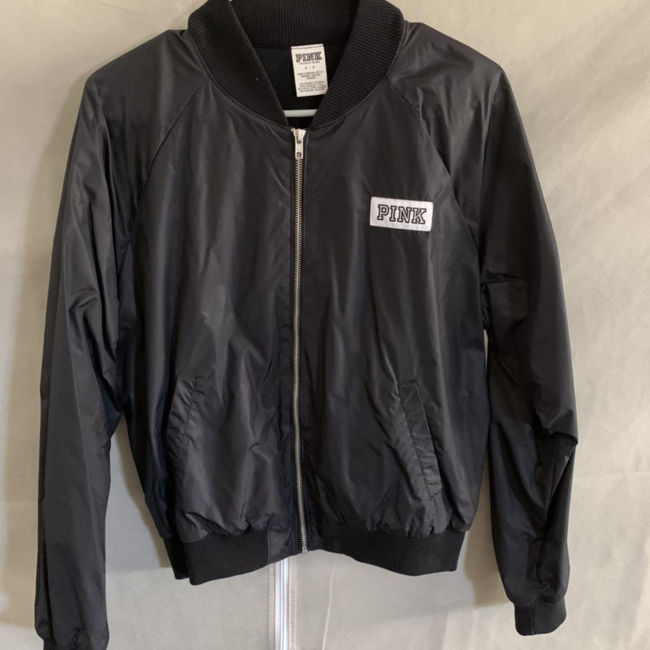 Victoria secret pink black bomber jacket sale