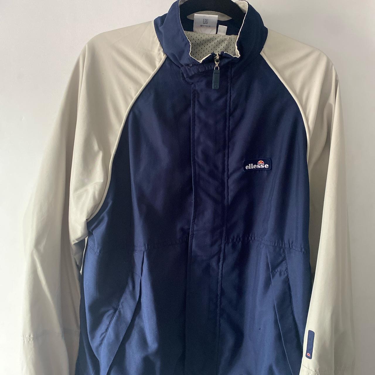 Ellesse Men's Navy and Cream Jacket | Depop