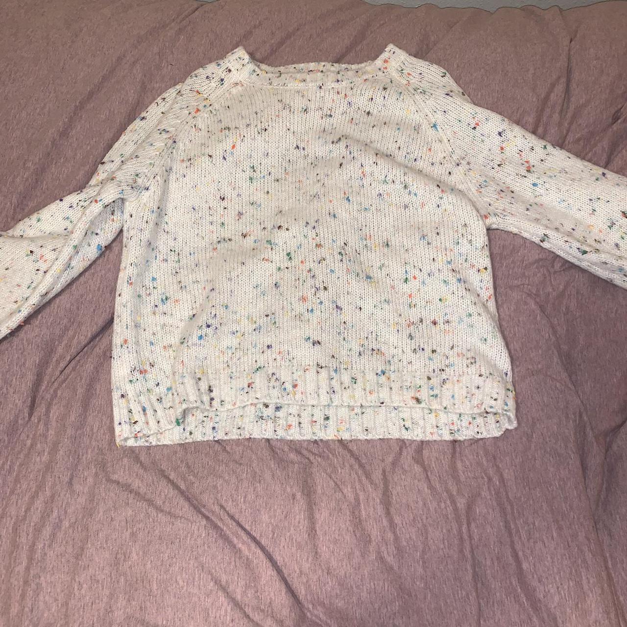 cream confetti sweater