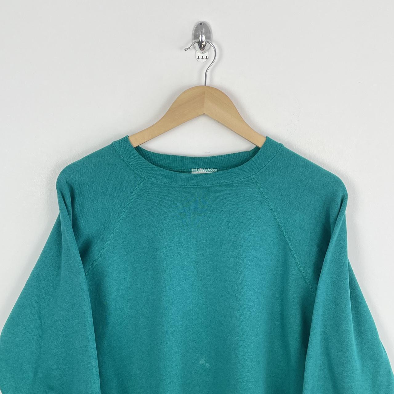 Hanes Her Way Vintage 90s Blank Sweatshirt Green... - Depop