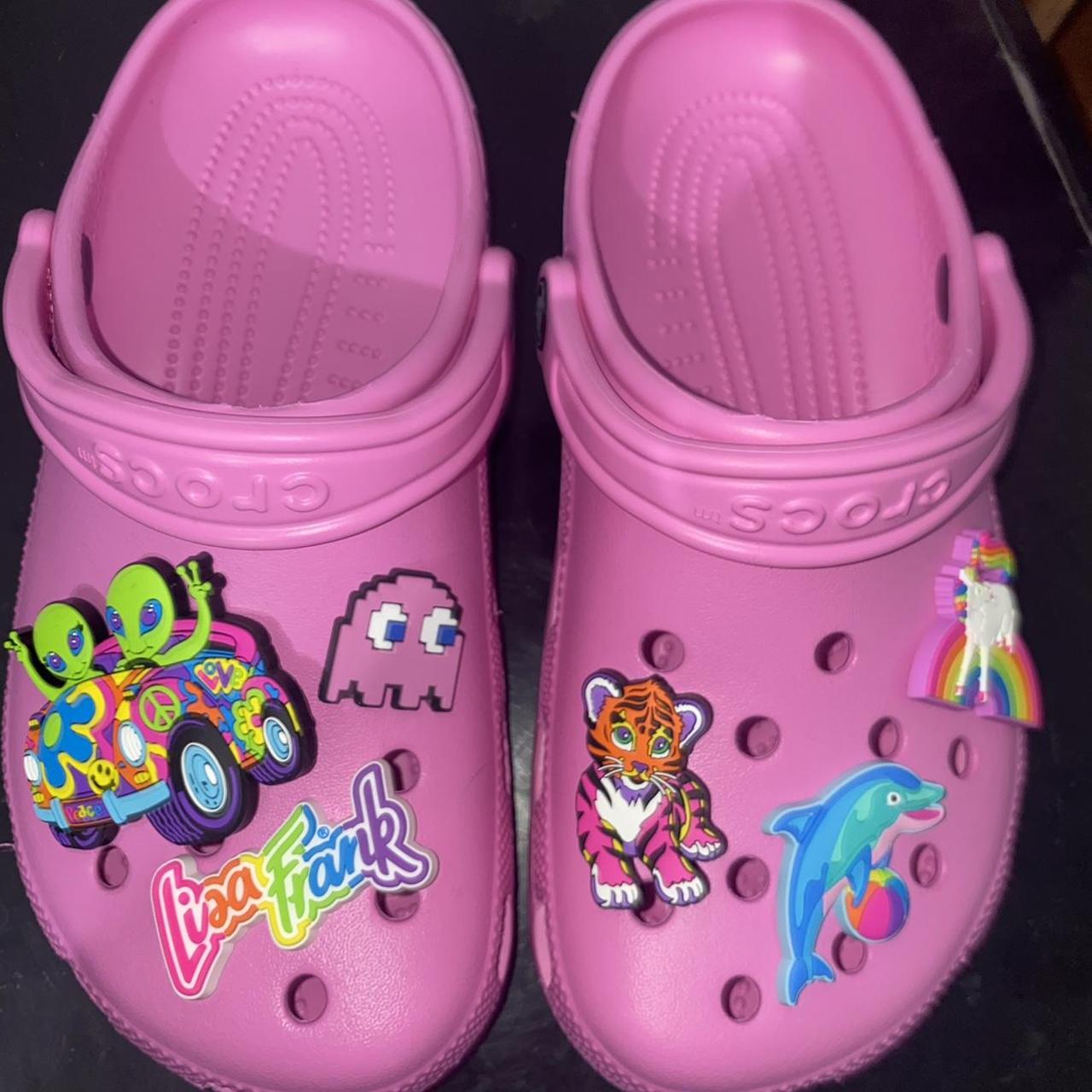 Brand new, never worn hot pink crocs with authentic - Depop