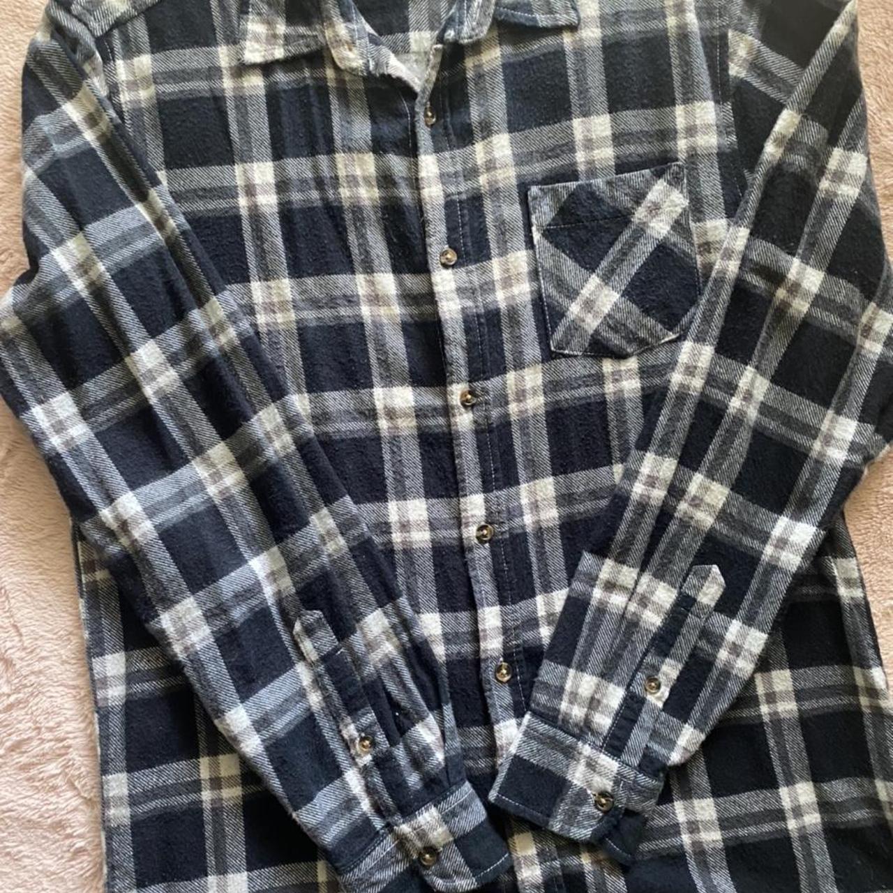 Flannel - Black and white checkered oversized... - Depop