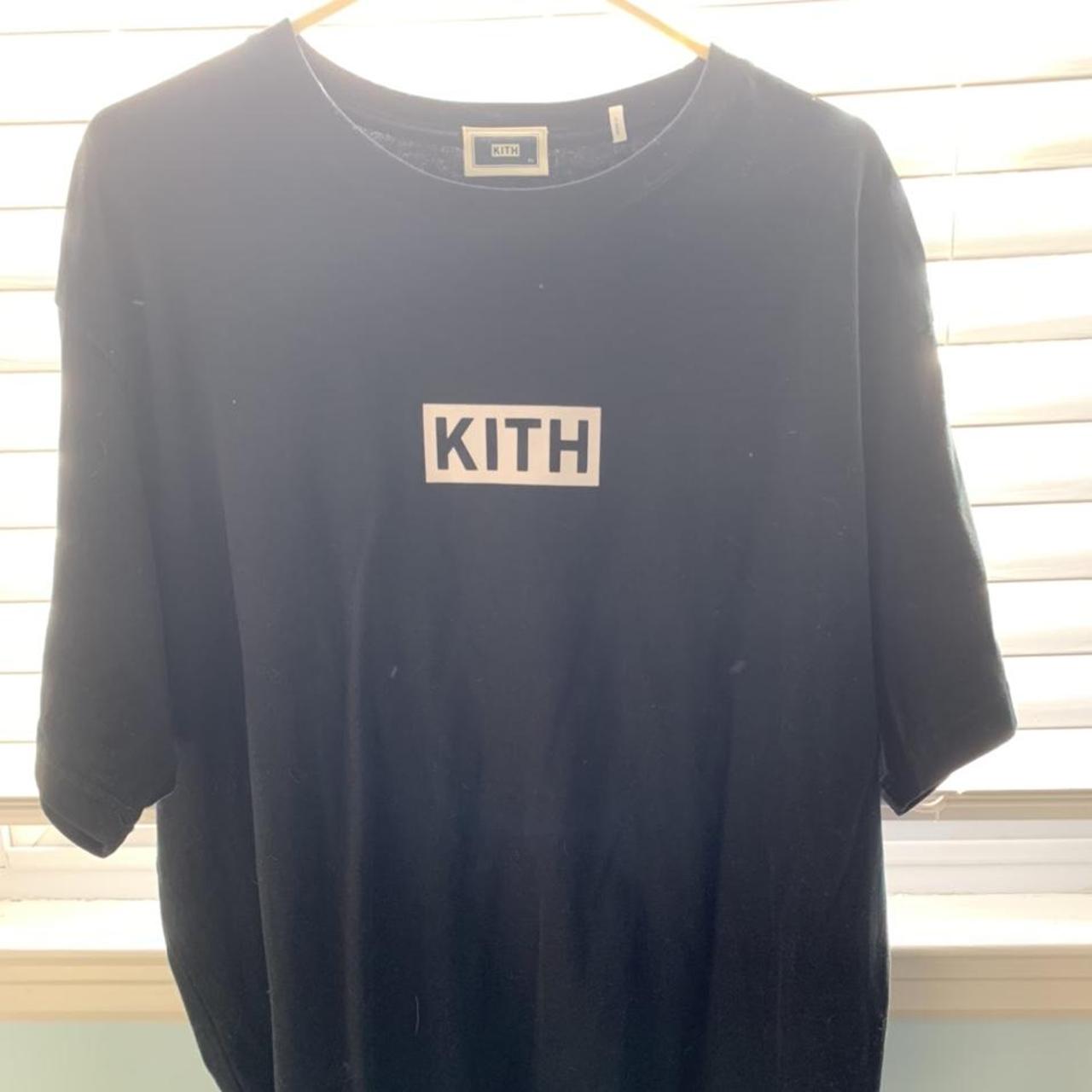 New Kith Flock Classic Box Logo SS Tee T-Shirt Black... - Depop