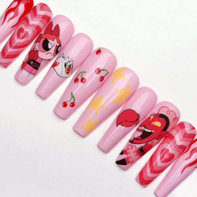 Powerpuff Girls Press On top Nails 40pc Set