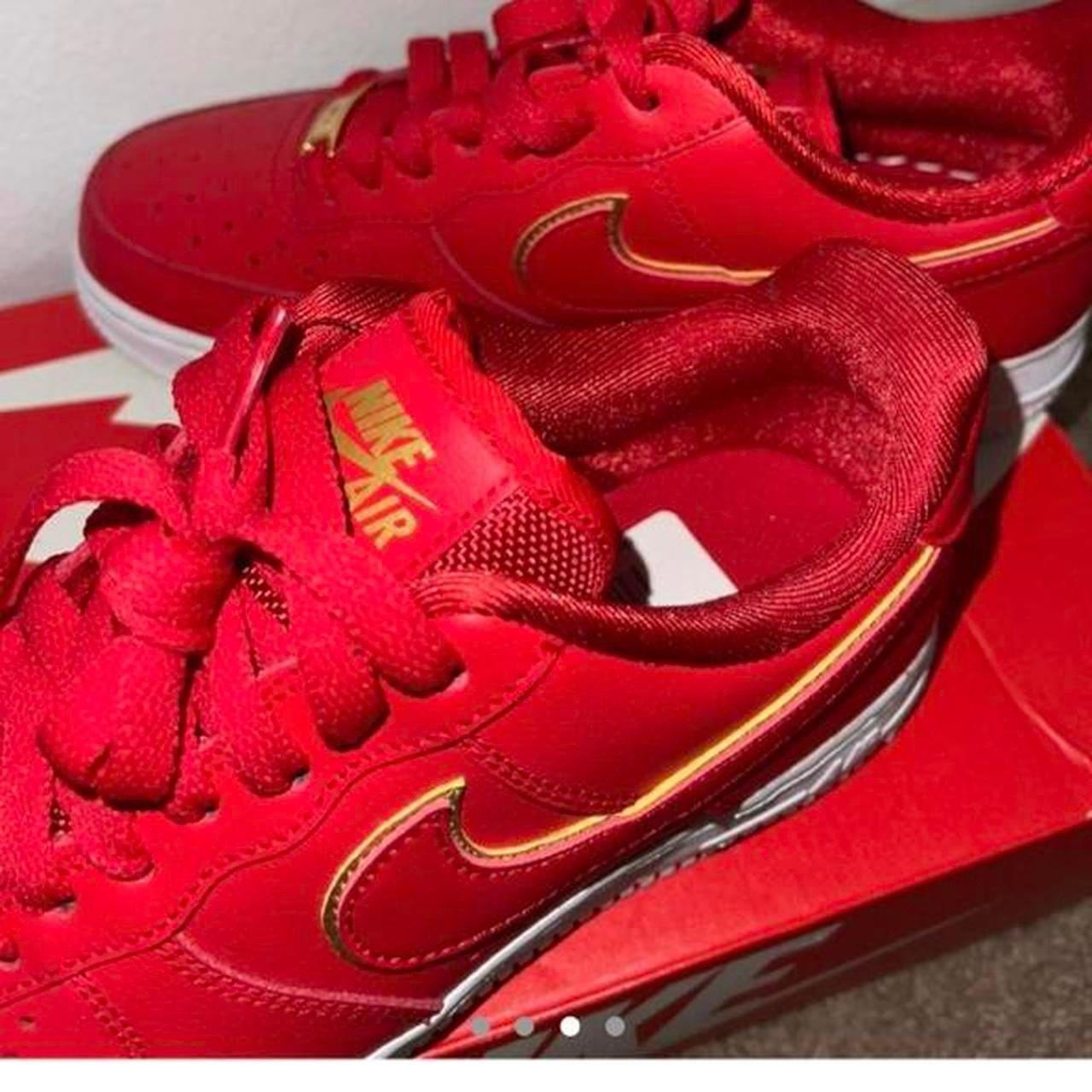 red and gold air force ones
