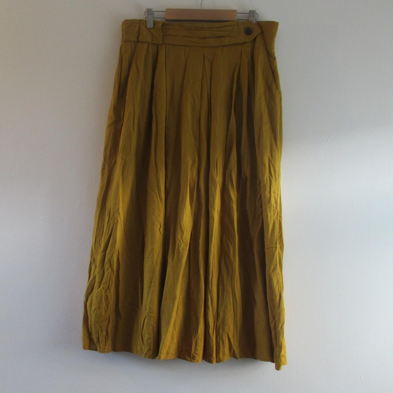 80s Mustard Yellow Maxi Skirt With... Depop
