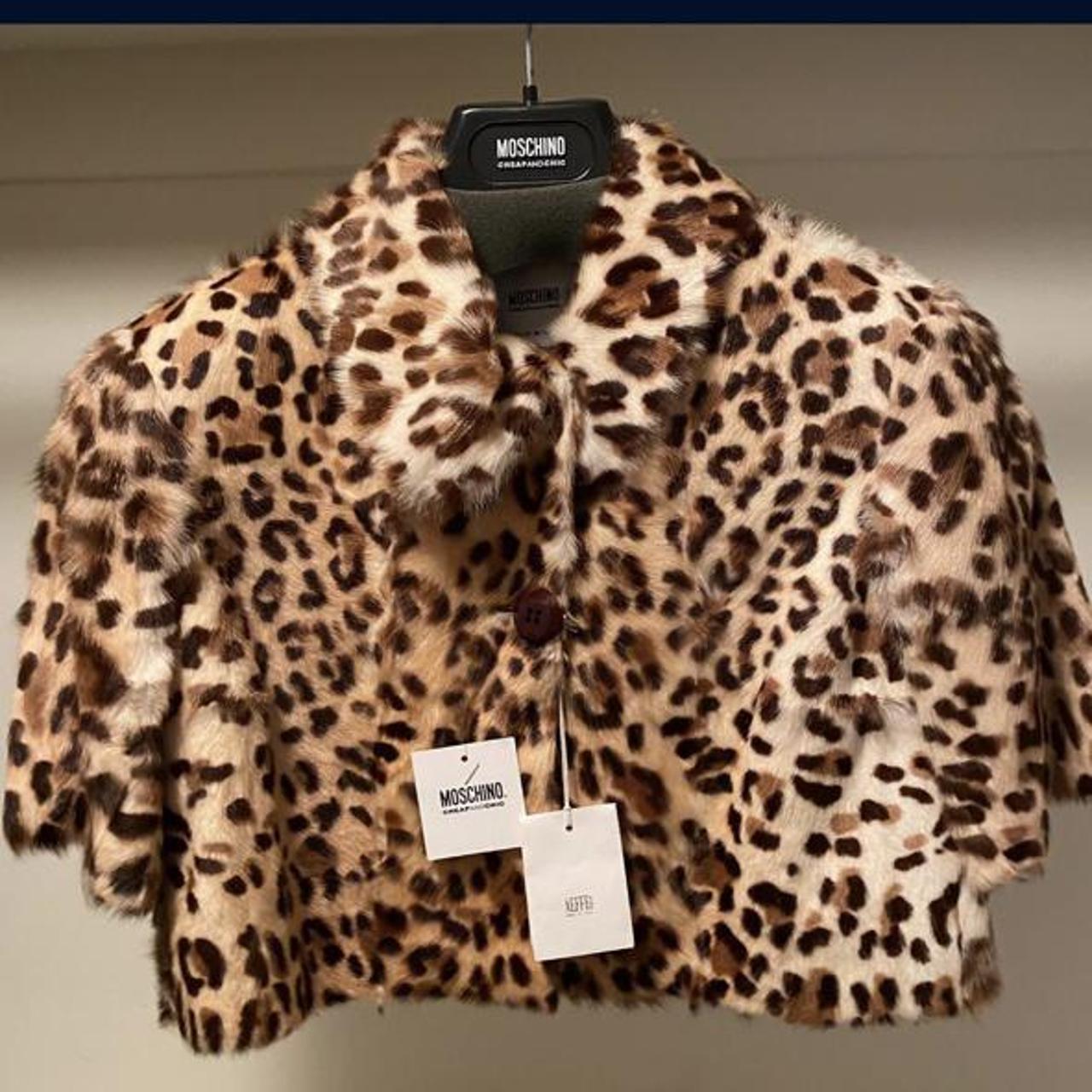 Leopard print outlet rabbit fur coat