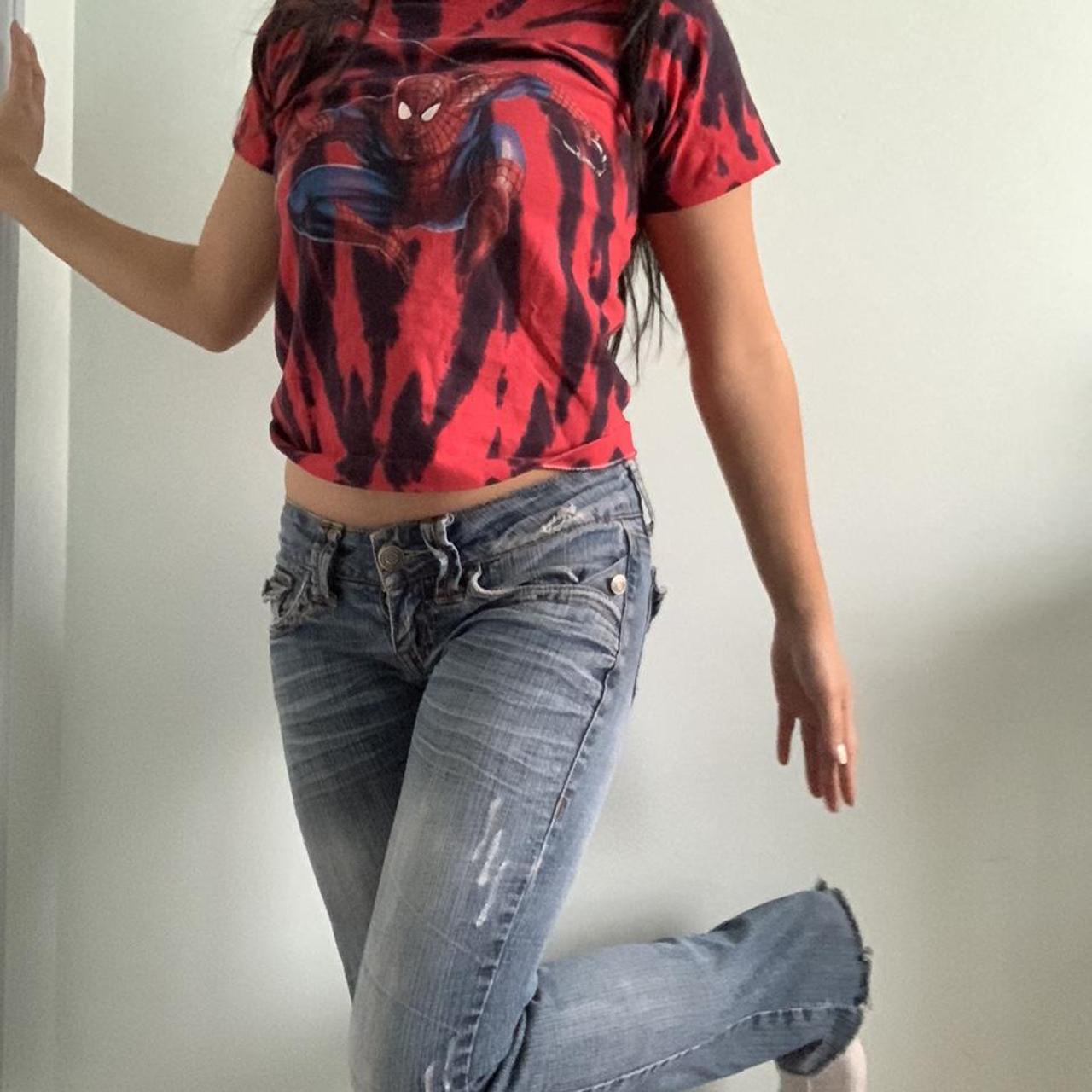 hydraulic jeans low rise denim distressed... Depop