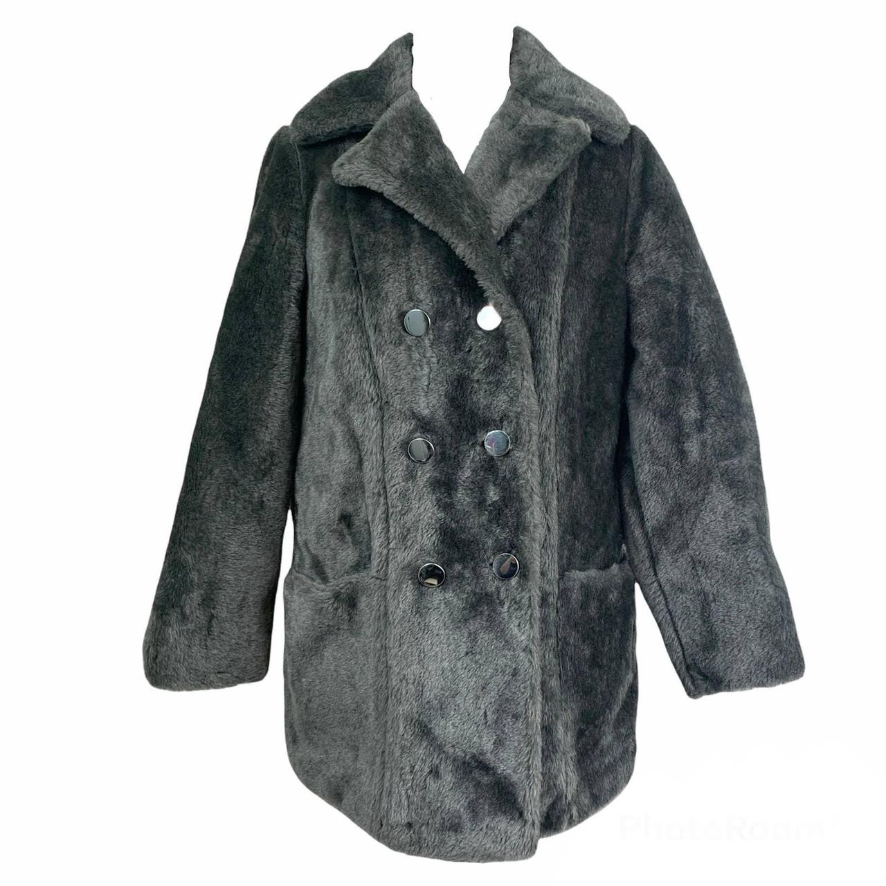 Vintage gray faux fur coat by Sears Roebuck. Most... - Depop