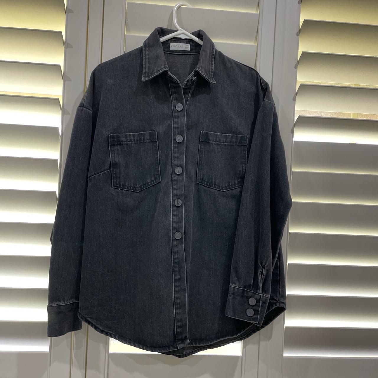 Kookai black denim shirt Size 34 Brand new without... - Depop