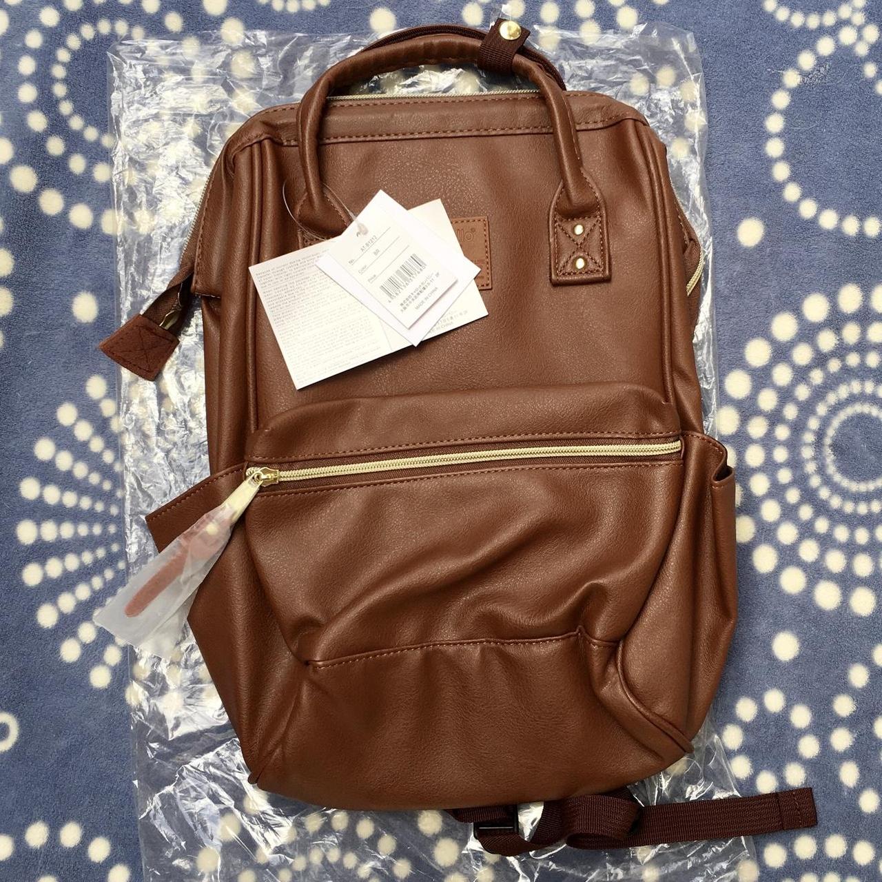 Original A.N.E.L.L.O Japan PU Mini Leather Backpack Rucksack-Brown
