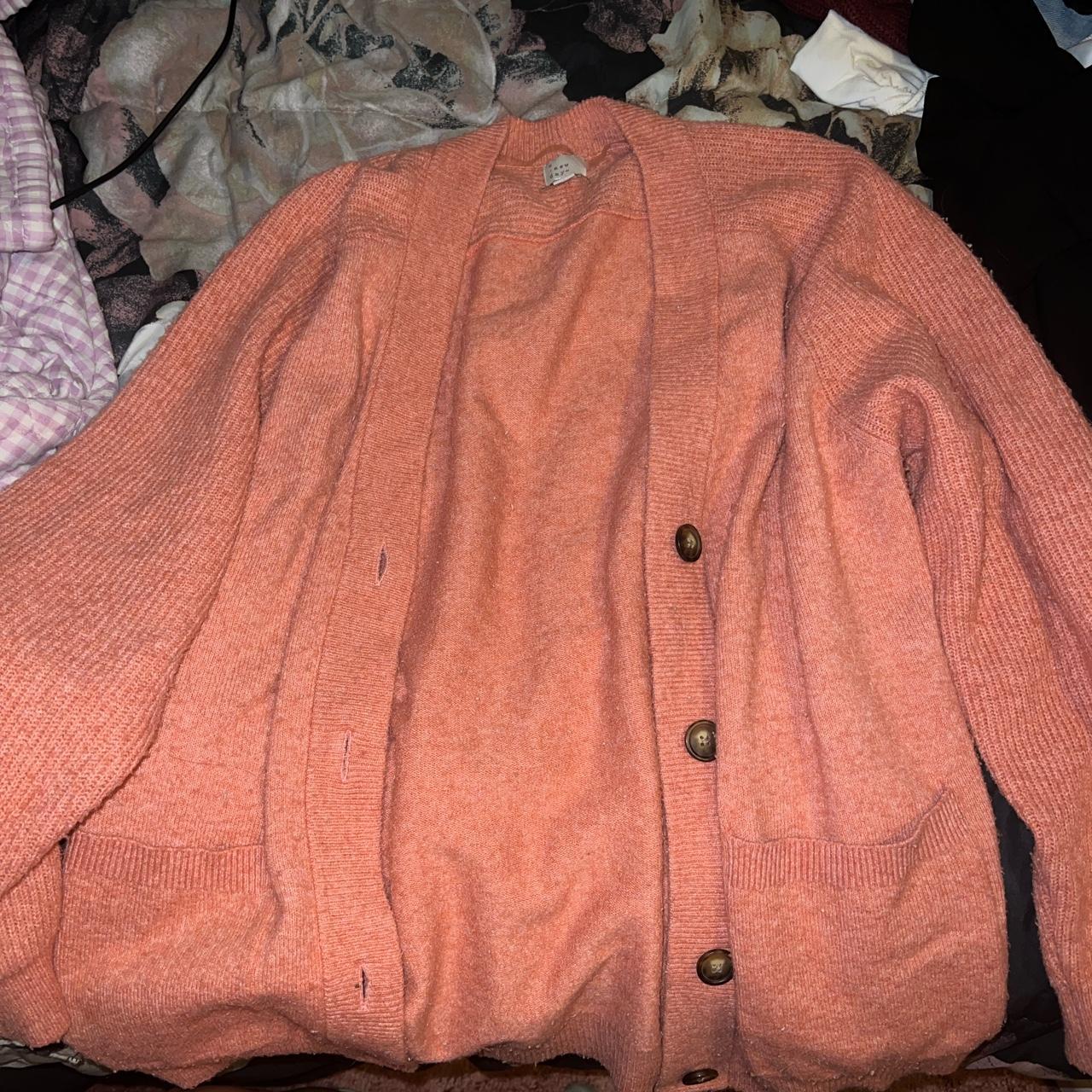 Target Women's Pink and Orange Cardigan Depop