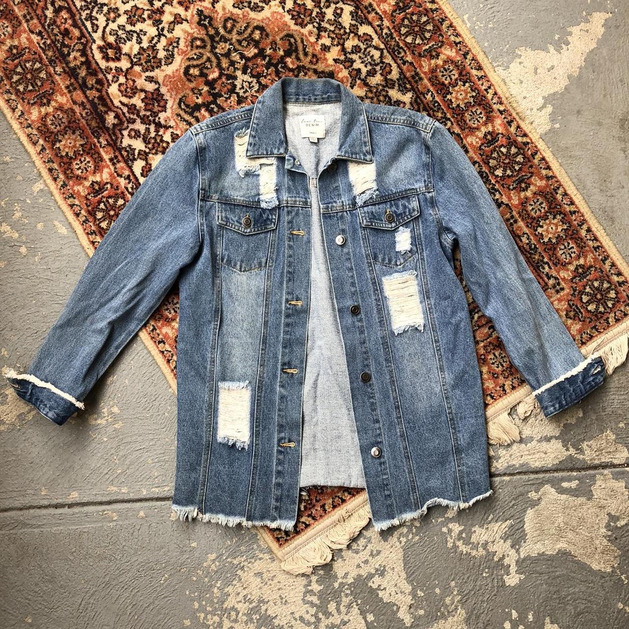 Adorable Distressed Denim Jacket! I Love The Medium - Depop