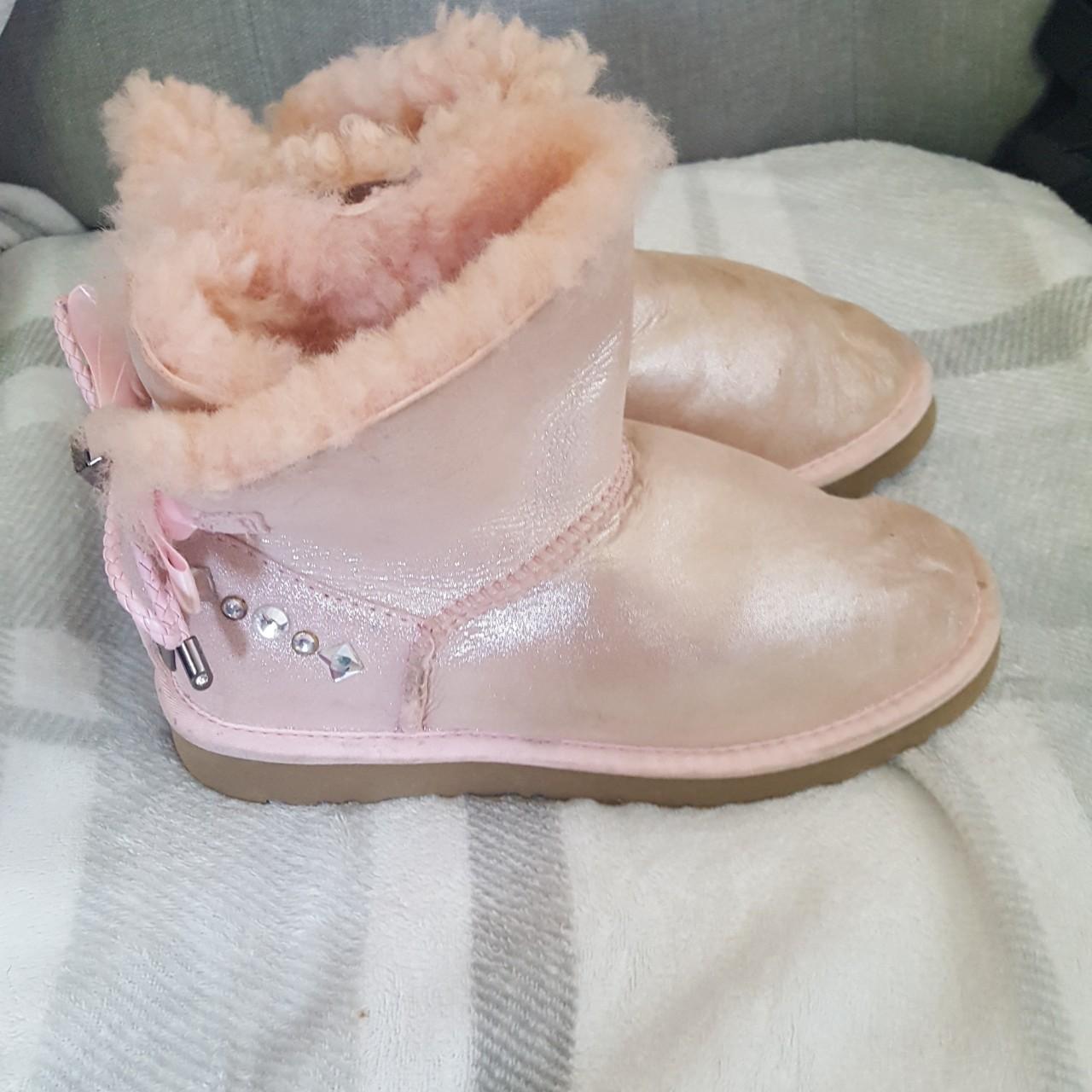 Pink fluffy sales ugg boots