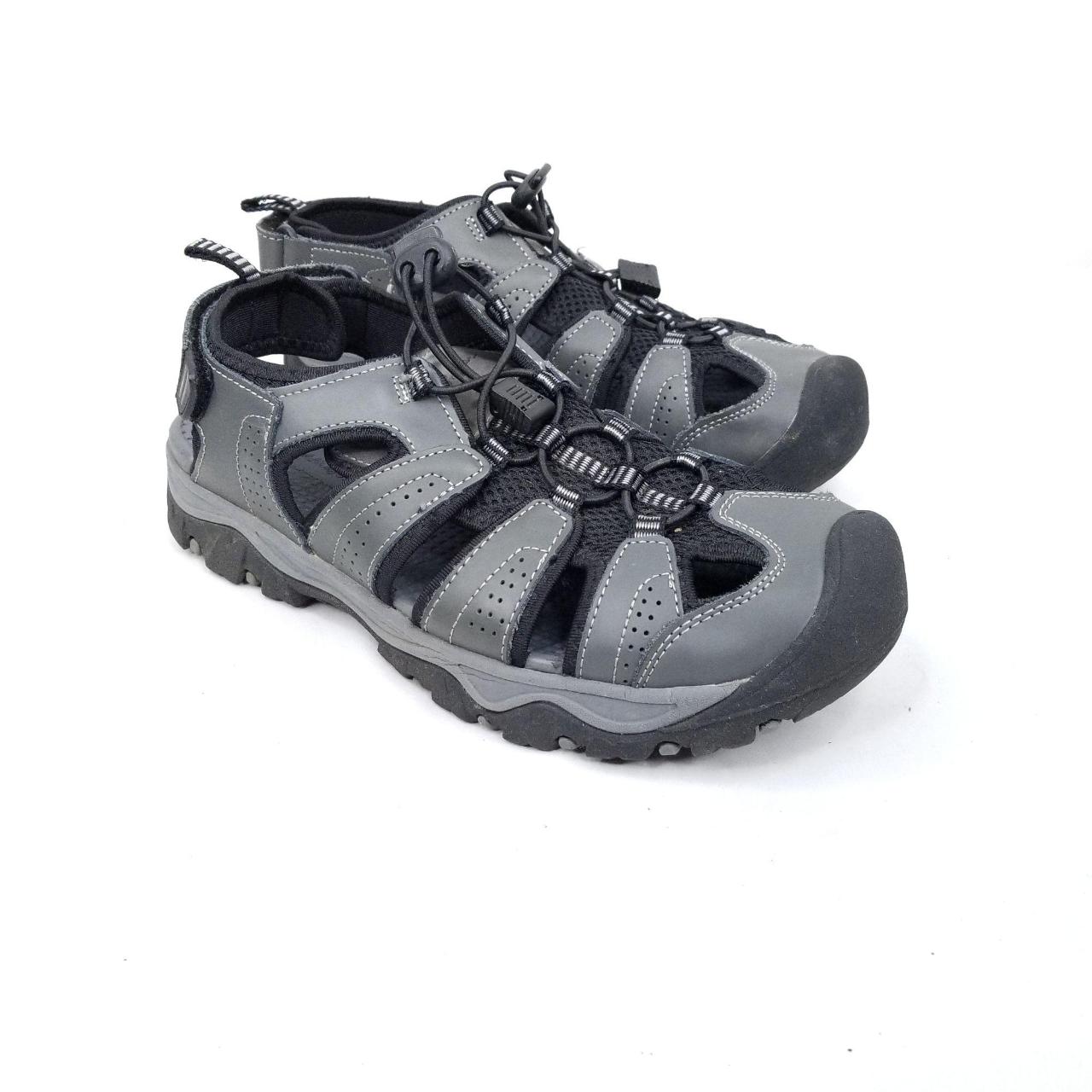 Eddie Bauer Sandals Mens 10m Leather Gray Cinch Cord... - Depop