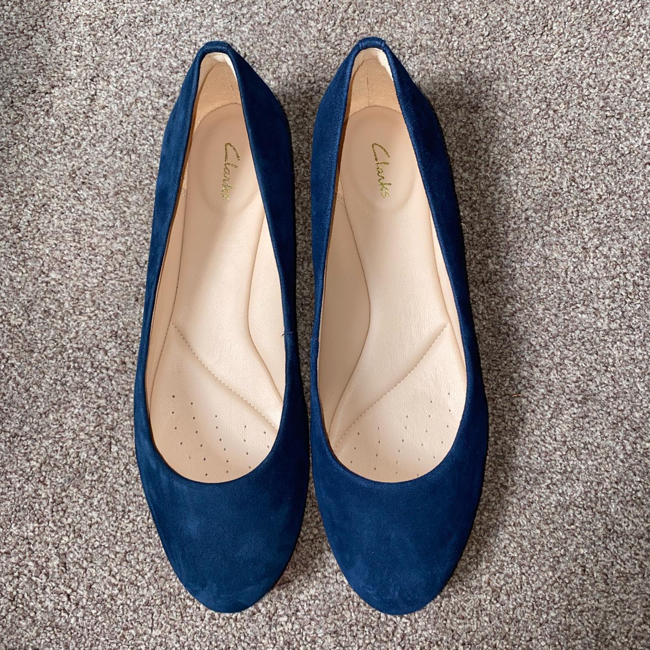 clarks navy court shoes