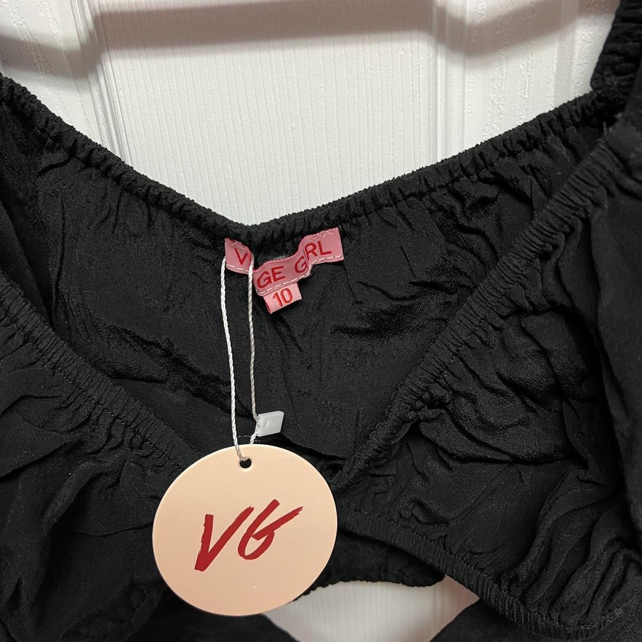 Verge Girl Au Revoir Black Tie Crop Top NWT never... Depop