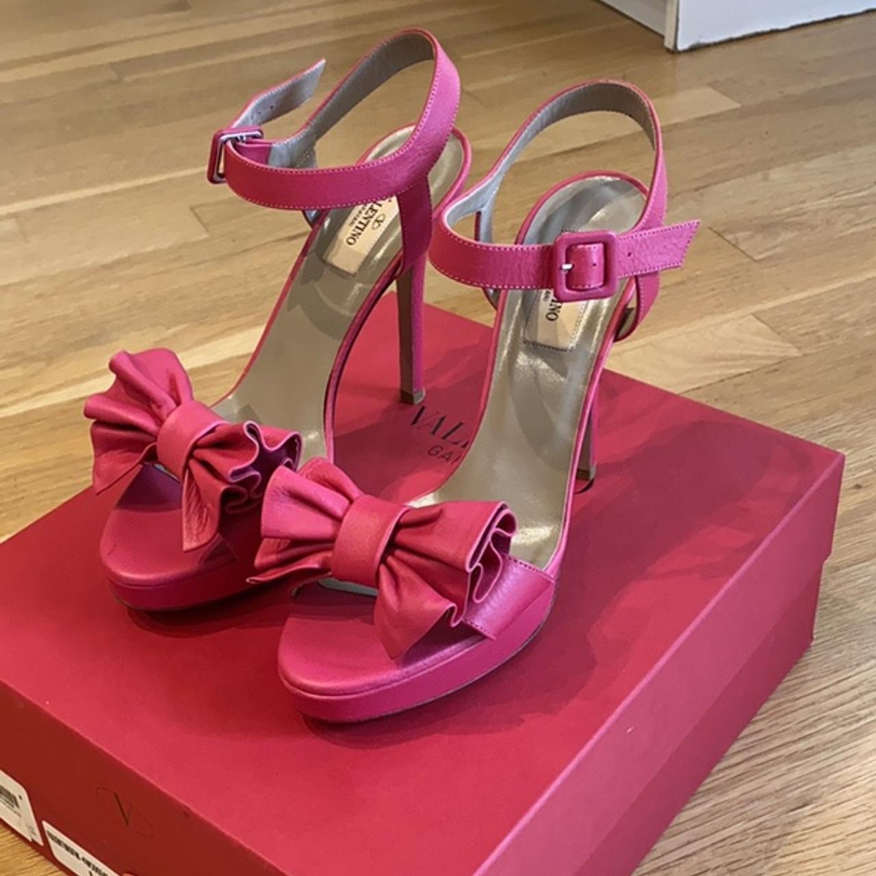 valentino pink bow heels