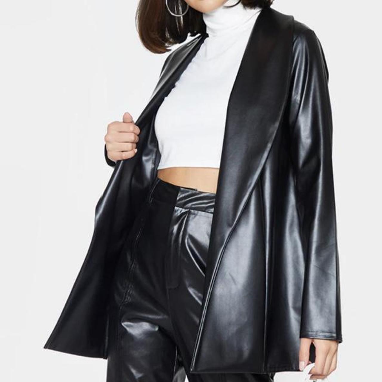 plt leather blazer