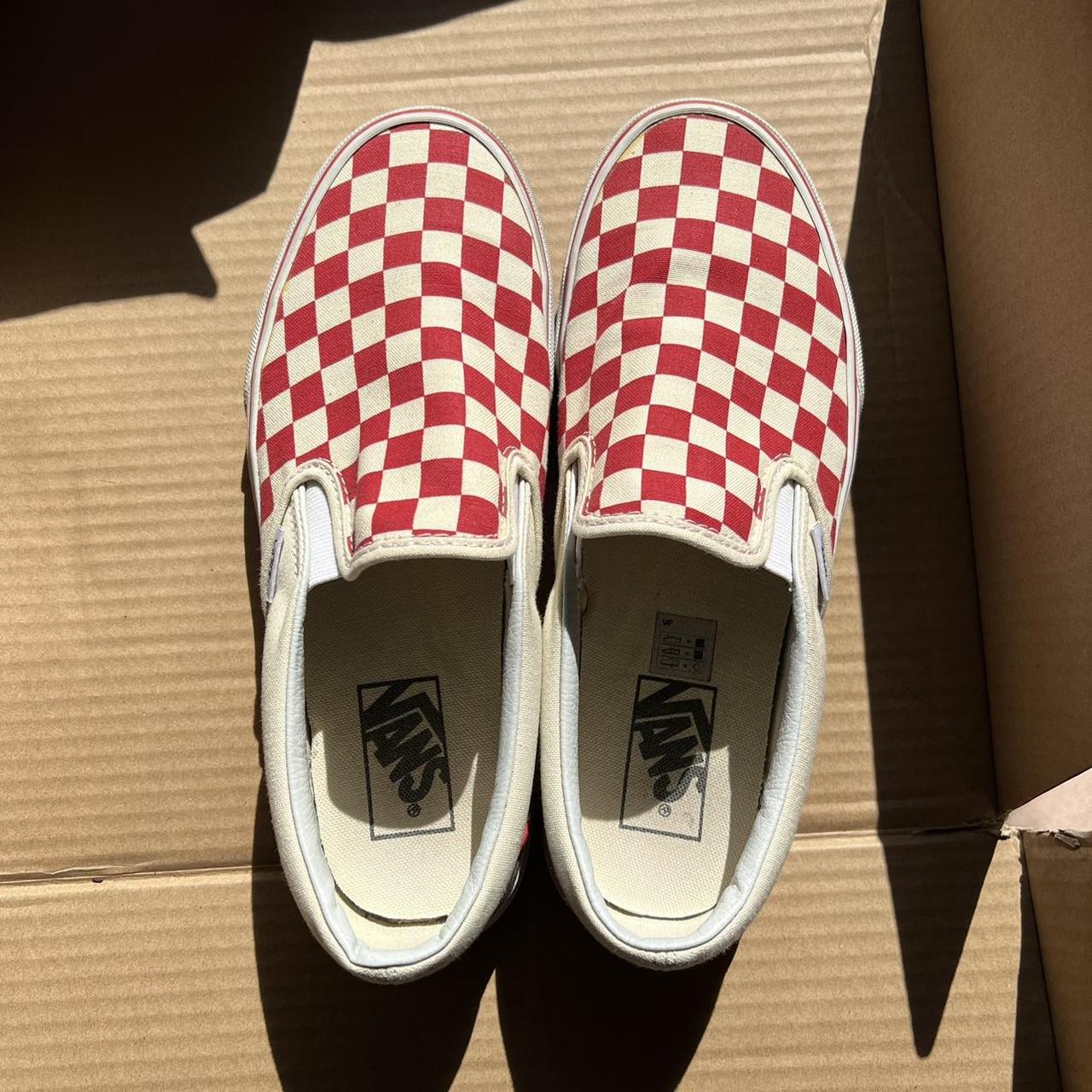 van red checkered shoes