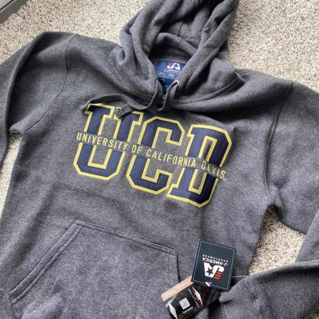 Grey Univeristy of California Davis hoodie - Depop