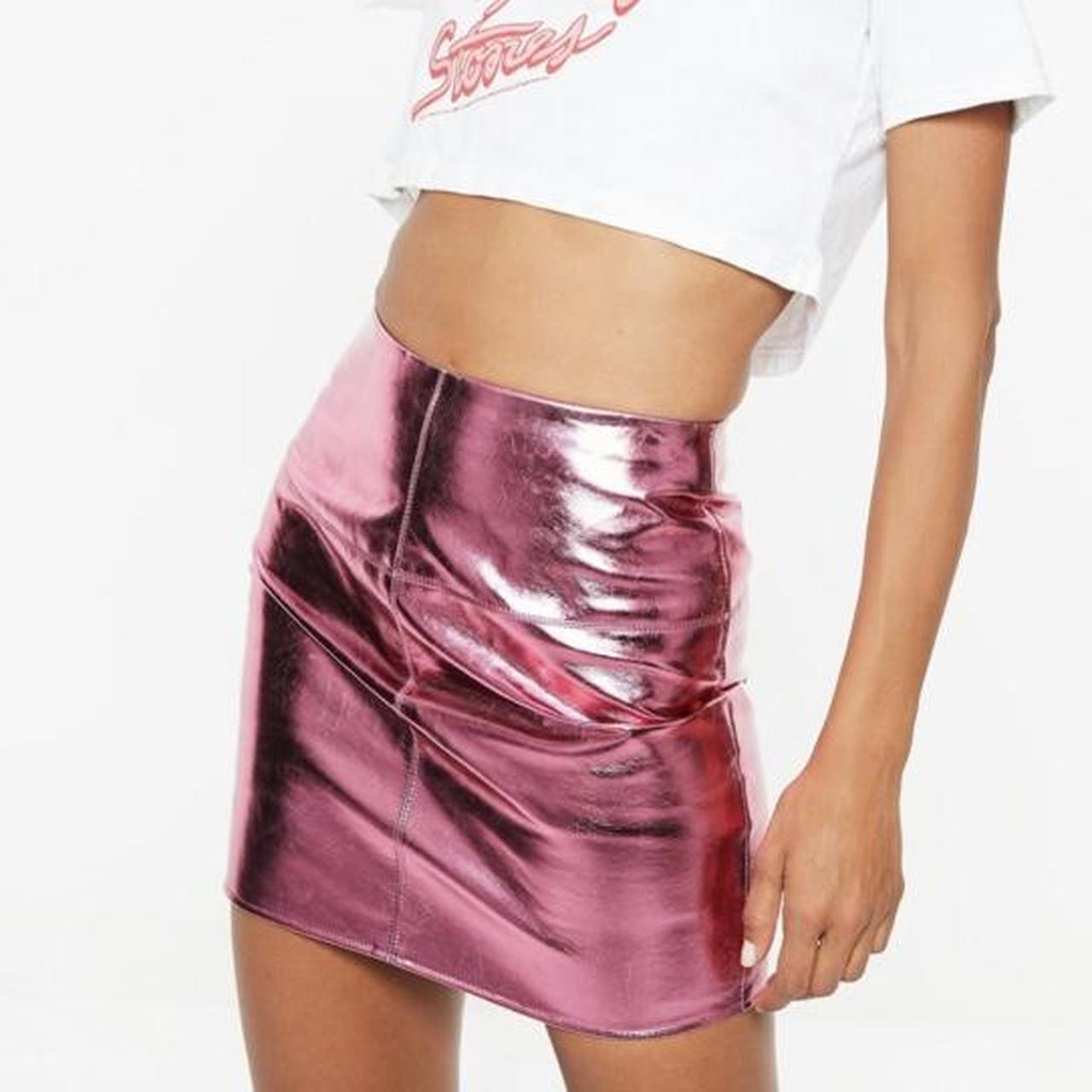 Missguided Women's Pink and Black Skirt | Depop
