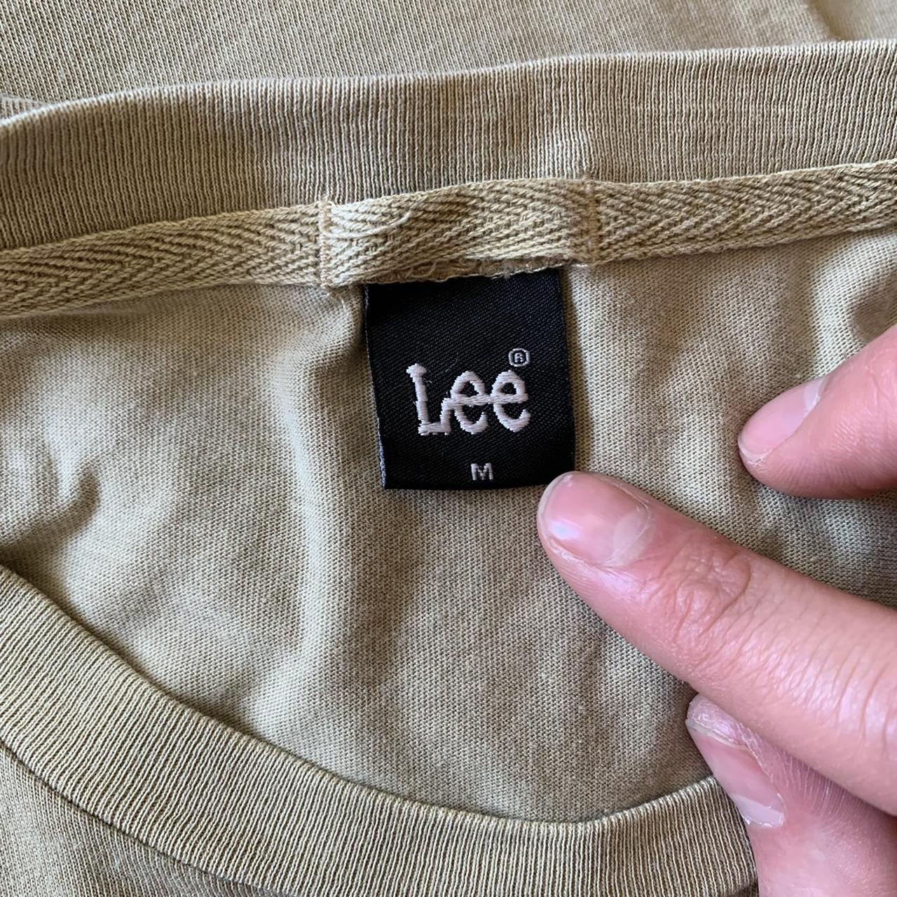 LEE Beige Crew T-Shirt Size: Medium Worn once,... - Depop