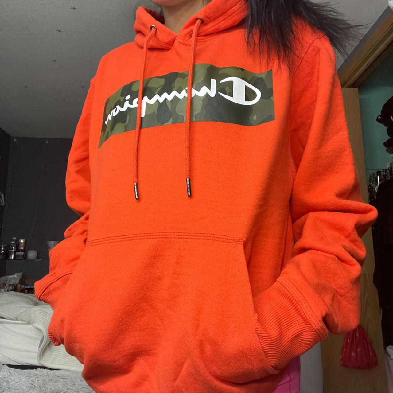 orange and camo champion hoodie