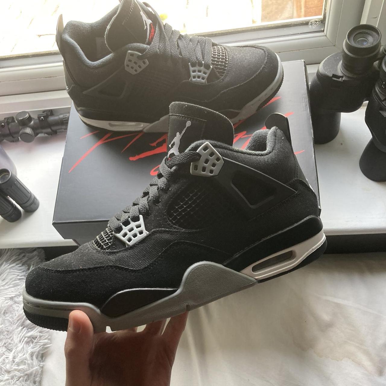 JORDAN 4 RETRO BLACK CANVAS SIZE UK 8/ US... - Depop