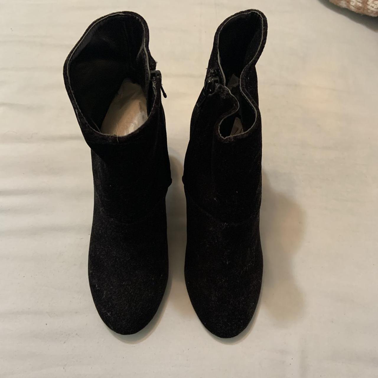 american eagle black velvet ankle boots /... - Depop