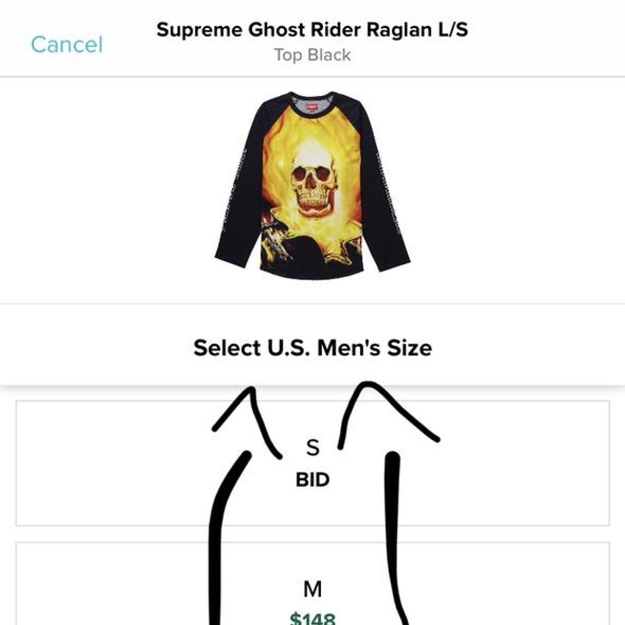 Mサイズ Supreme Ghost Rider Raglan L/S Top