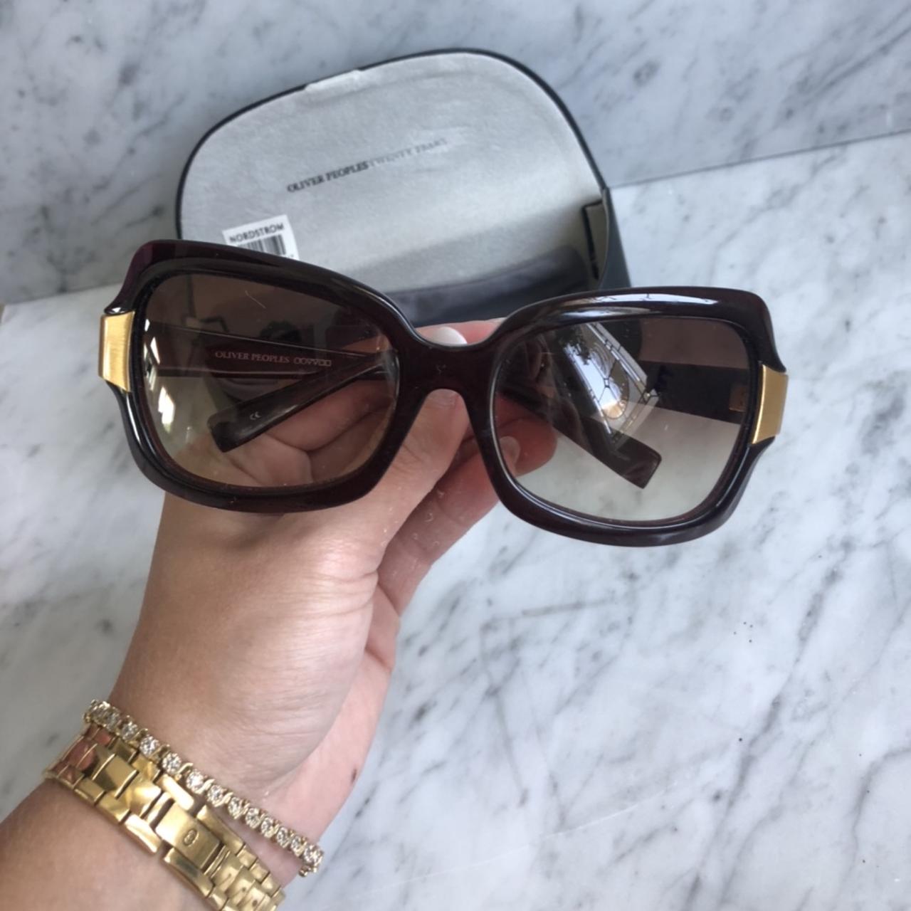 Oliver Peoples Women's Gold and Black Sunglasses